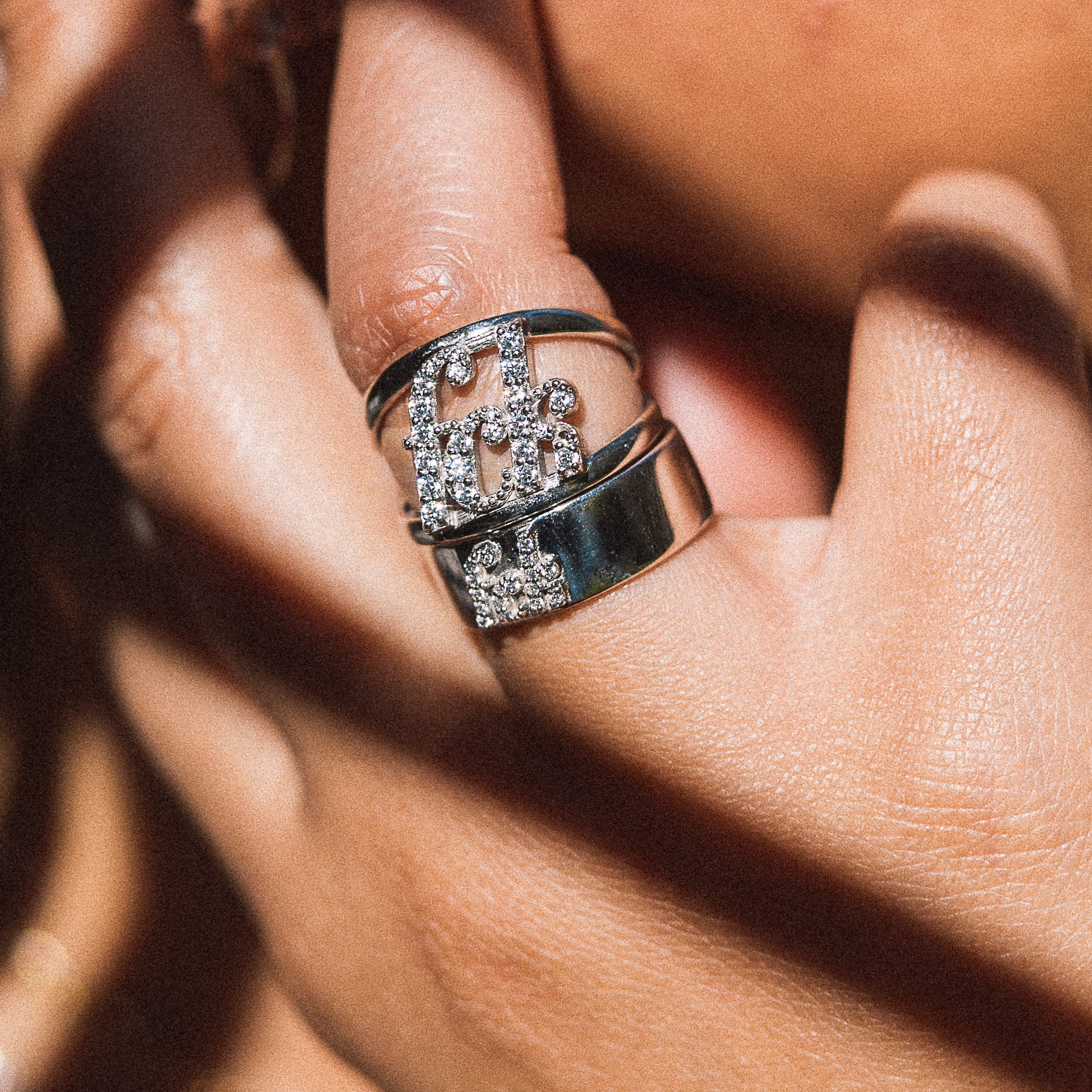 fck cigar band ring with pave diamonds