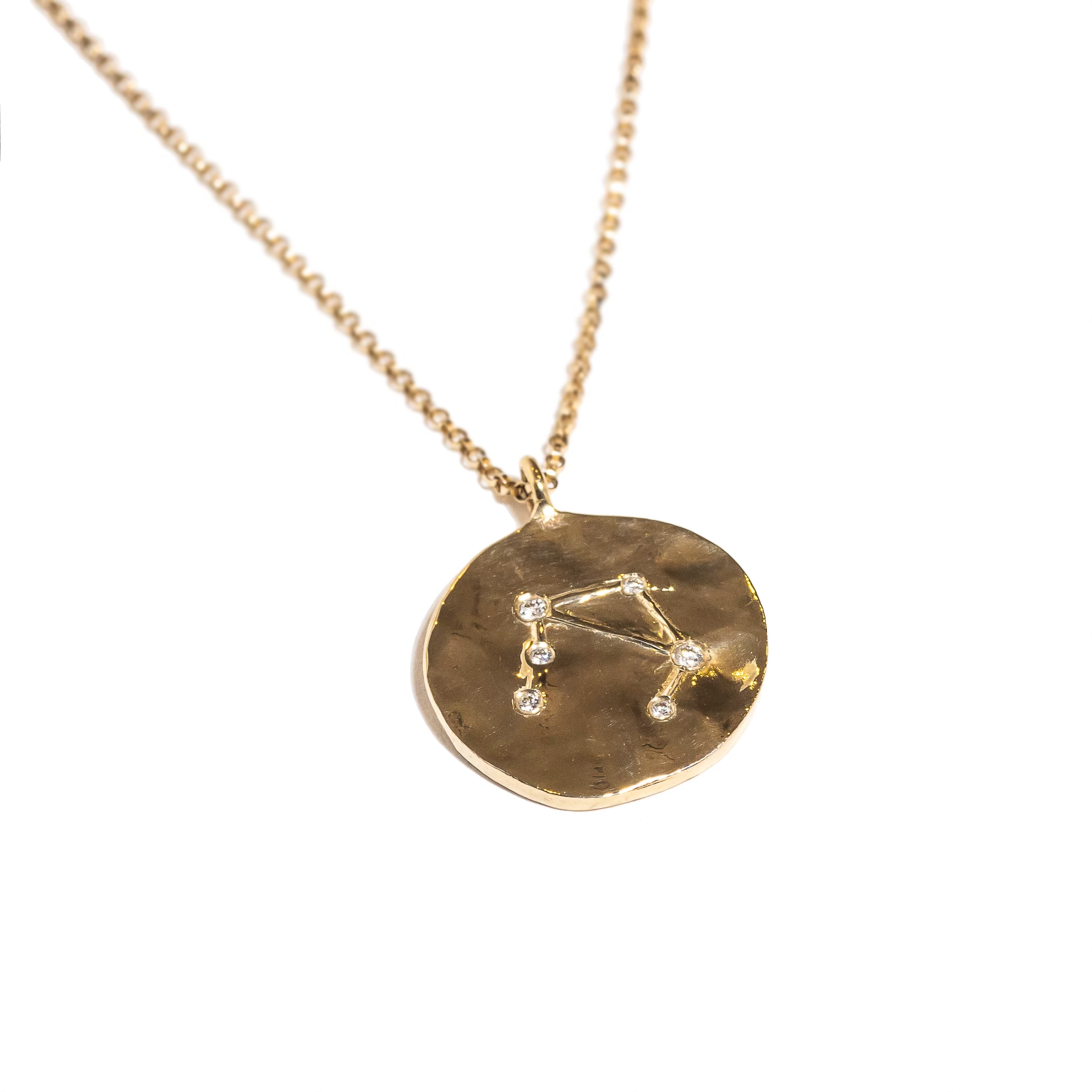 zodiac sign pendant with diamond constellation necklace