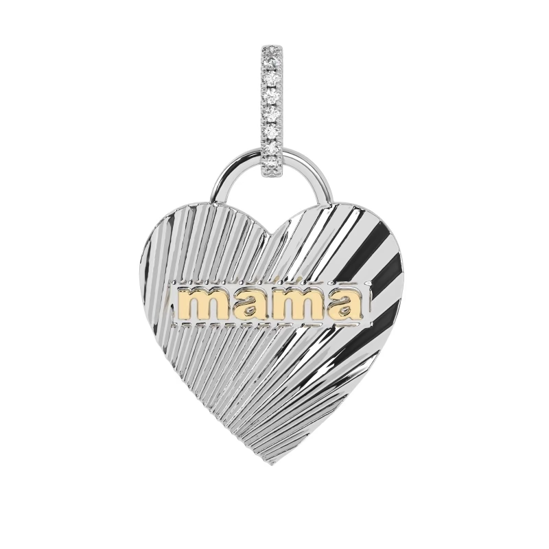 mama fluted heart pendant