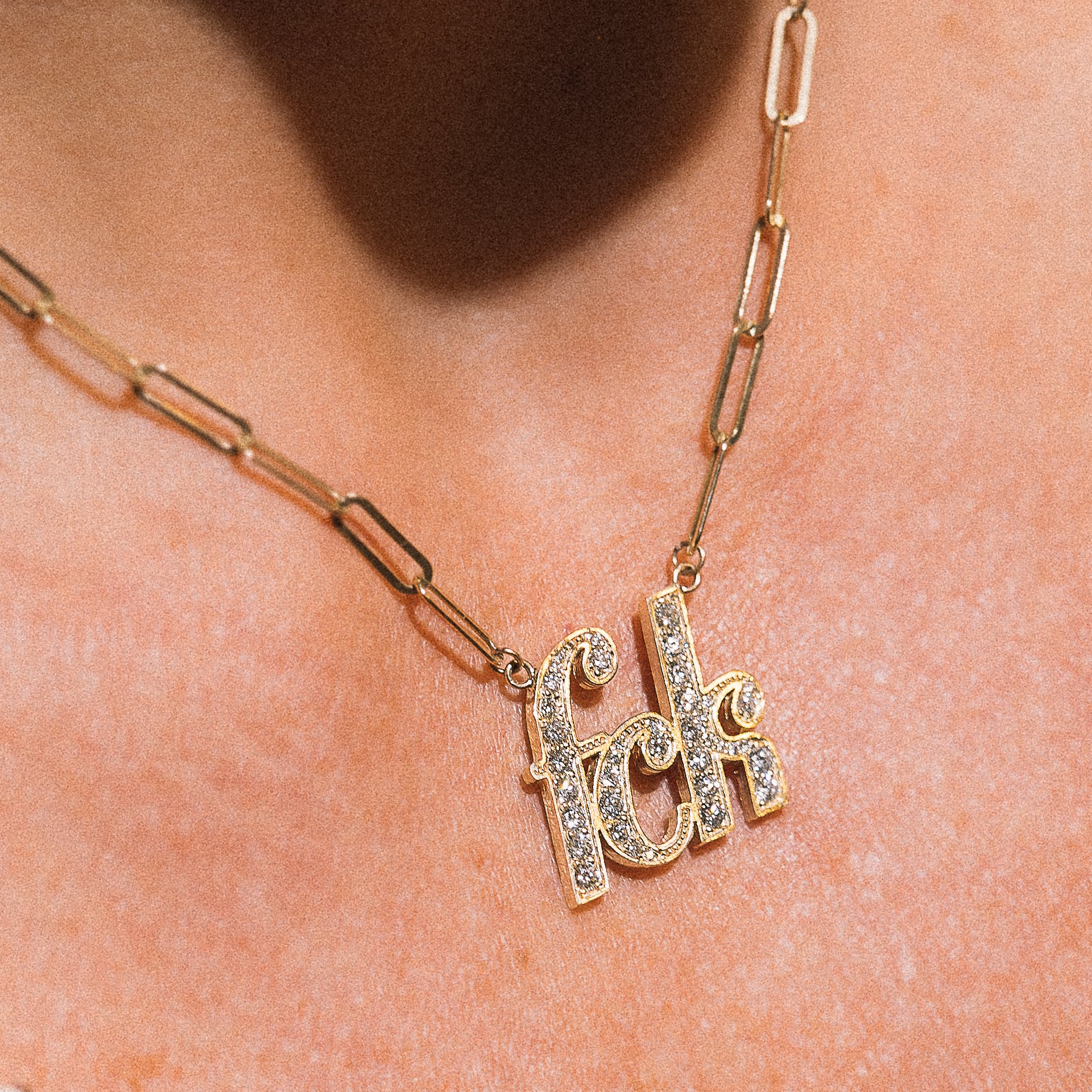 fck gold & diamond pave necklace