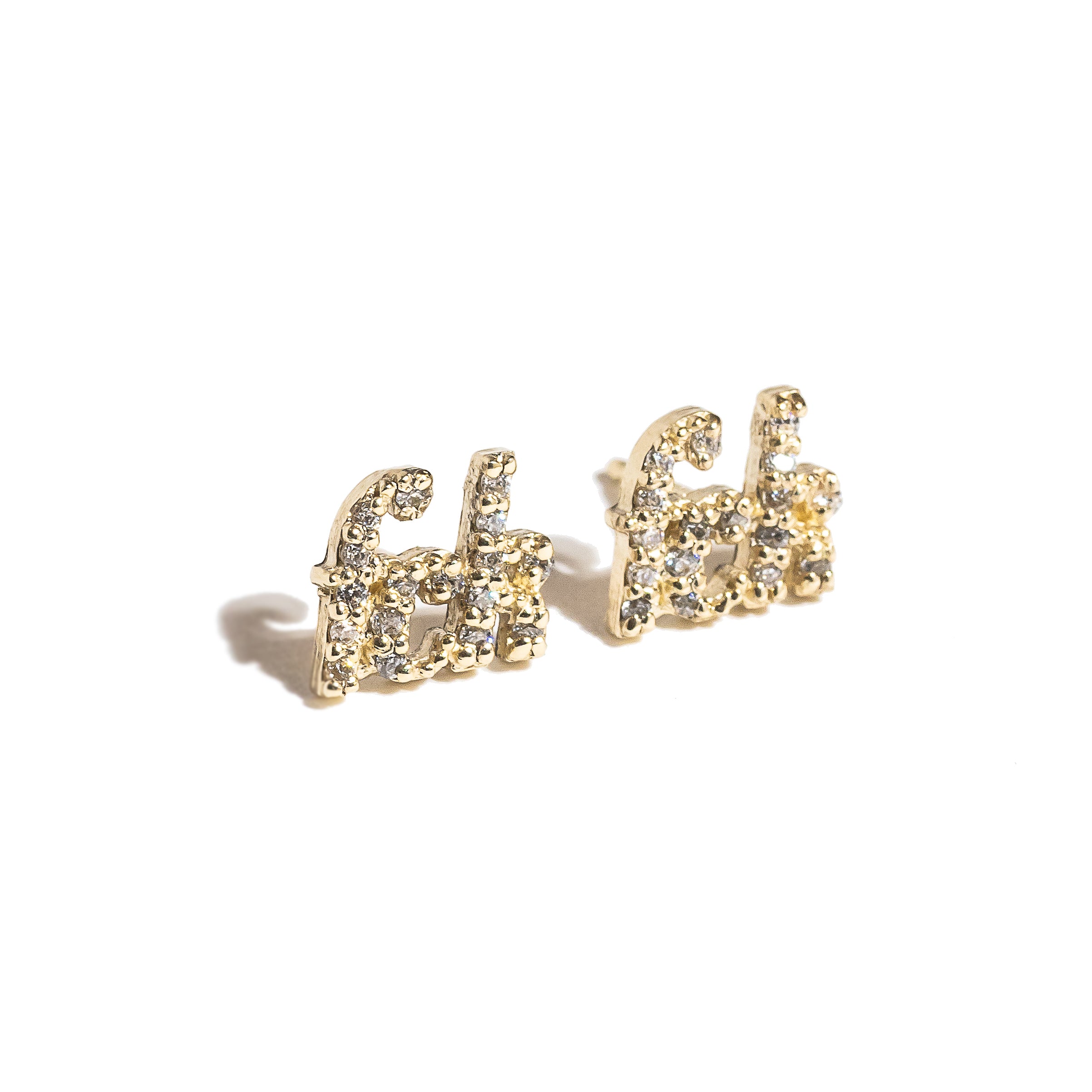 fck stud pave earrings