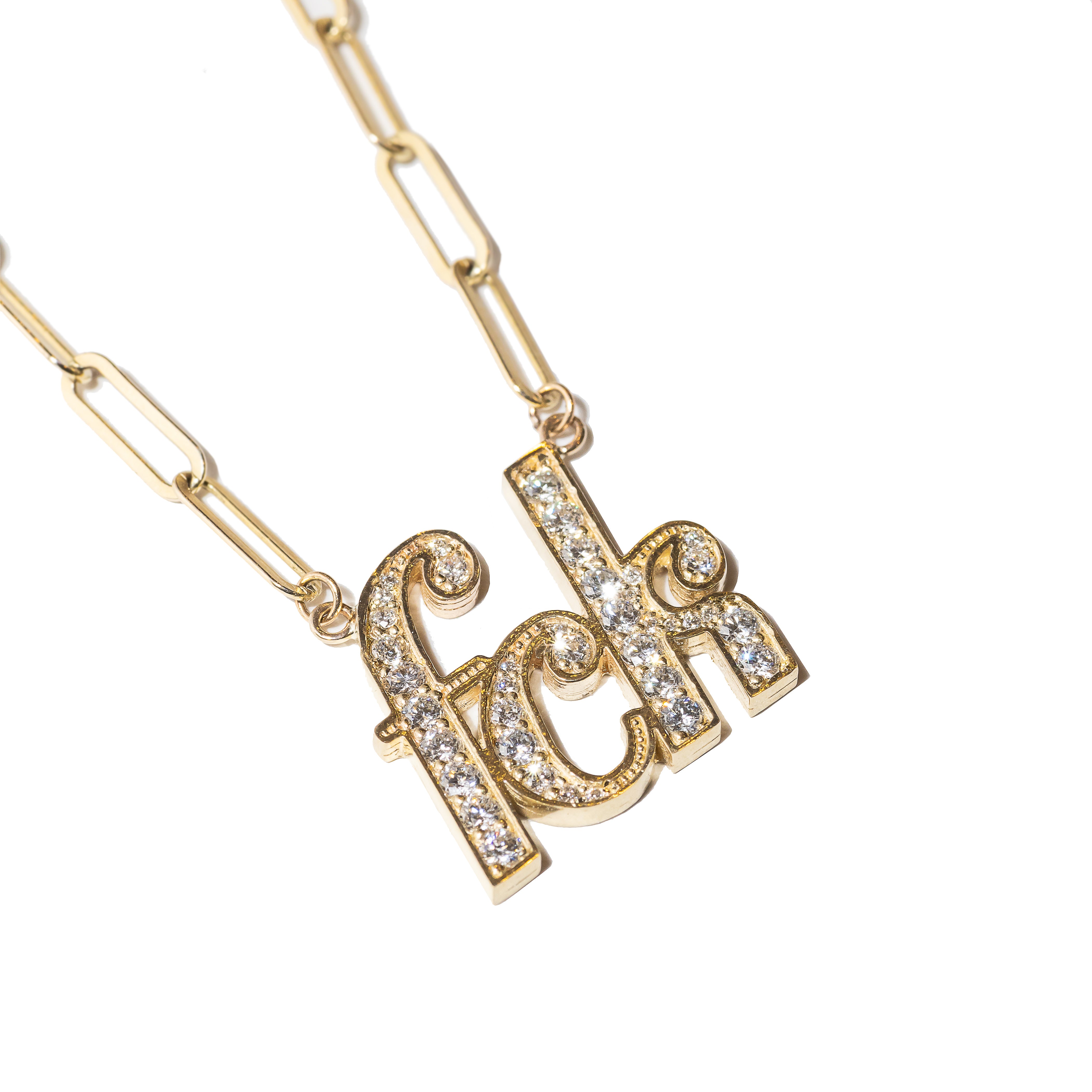 fck gold & diamond pave necklace